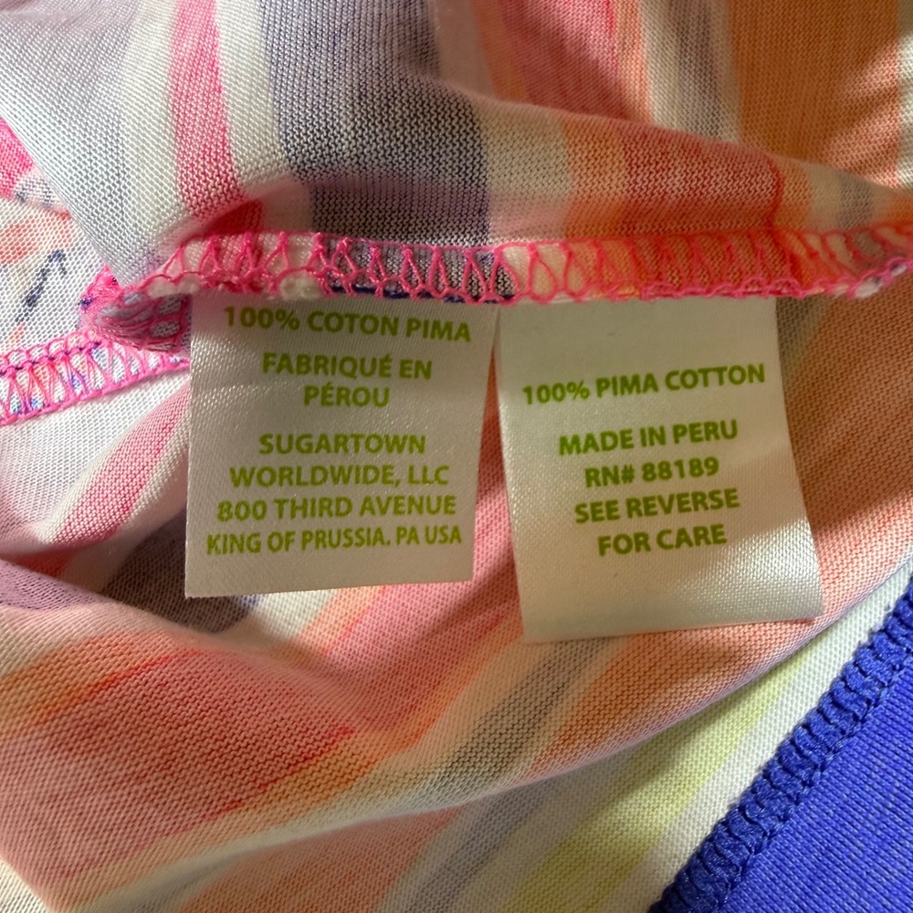 Lilly Pulitzer Linden Dress Flamingo Pink Nice Stems Palm Tree Pima Cotton S - Picture 8 of 8